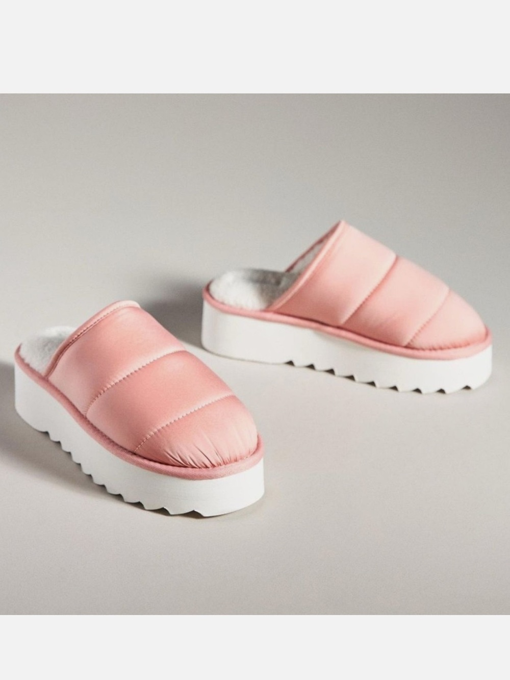 Anthropologie Maeve Puffy Platform Slippers Pink/Rose Size Medium